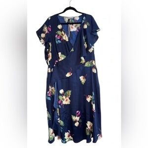RACHEL Rachel Roy Navy Floral Midi Dress size 1x like new